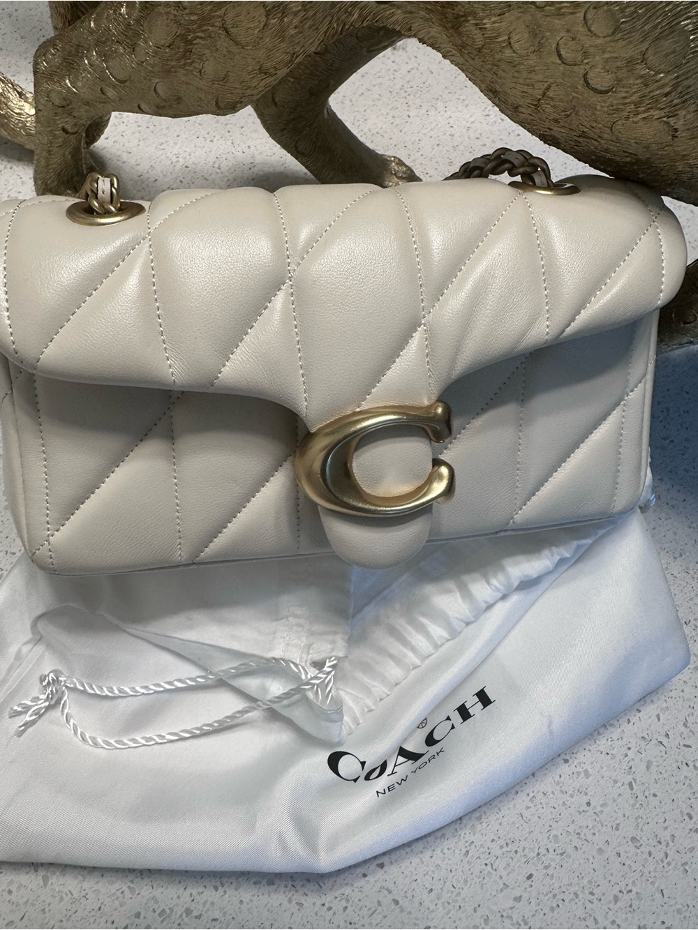 Coach Tabby Shoulder Bag 20 in Chalk with Gold Hardware - Picture 5 of 8
